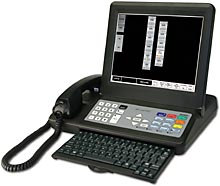 Tek-CARE400's LCD master station includes a touchscreen & pull-out keyboard